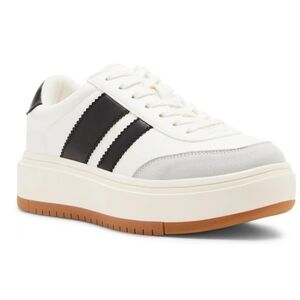 Madden Girl White and Black Sneakers